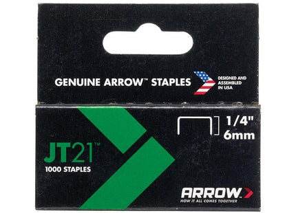 ARROW Jt21 T27 Staples 6Mm (1/4In) Box 1000