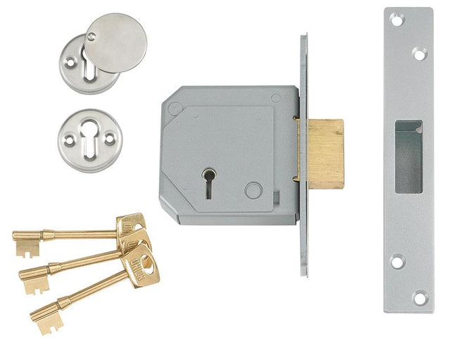 Union 3G114E 5 Lever Mortice Deadlock C-Series 67Mm 2.5In Satin Brass