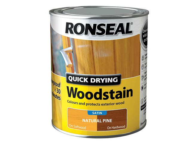 Ronseal Woodstain Quick Dry Satin Natural Pine 750Ml