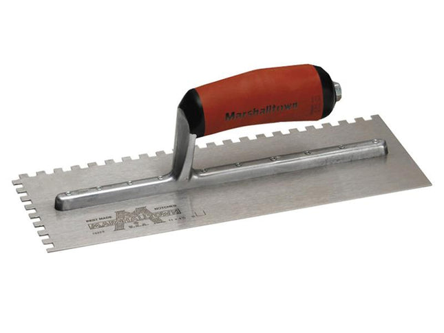 Marshalltown M702Sd Notched Trowel Square 1/4In Durasoft Handle 11 X 4.1/2In