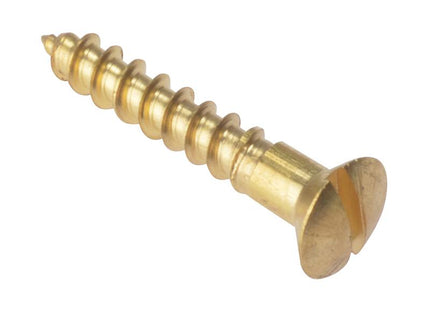 Forgefix Wood Screw Slotted Raised Head St Solid Brass 1In X 8 Box 200