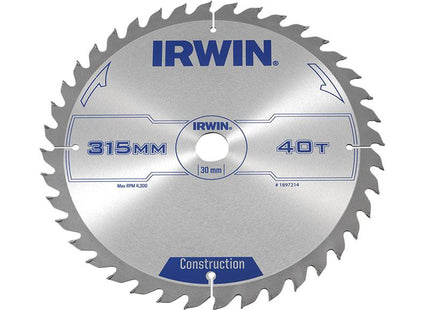 IRWIN General Purpose Table & Mitre Saw Blade 315 X 30Mm X 40T Atb