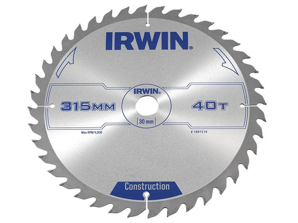 IRWIN General Purpose Table & Mitre Saw Blade 315 X 30Mm X 40T Atb