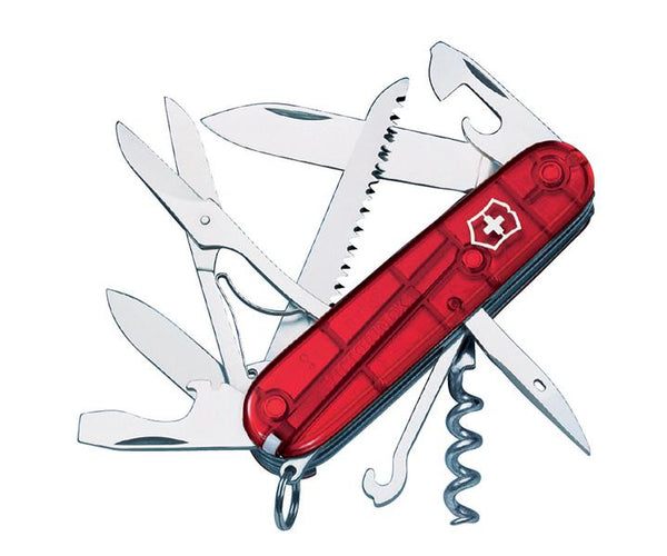 Victorinox Huntsman Swiss Army Knife Translucent Red Blister Pack