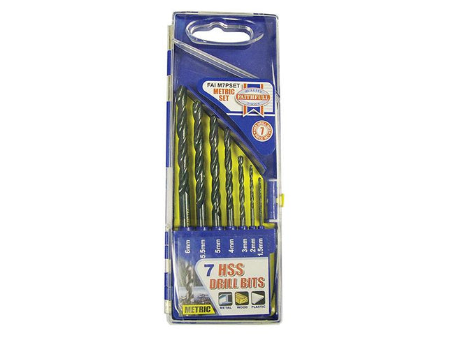 Faithfull Hss Drill Bit Set Of 7 1.5 - 6.0Mm