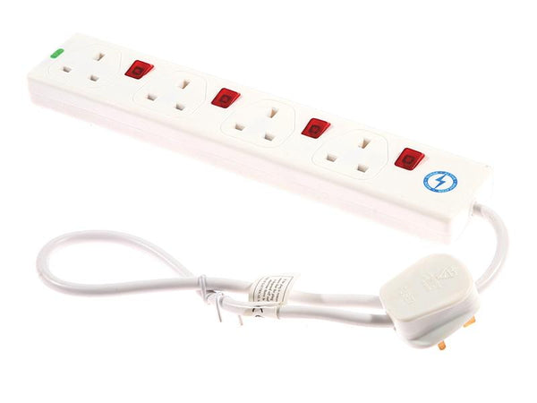Smj Extension Lead 240 Volt 4 Way 13A Surge Protection Switched 0.75 Metre