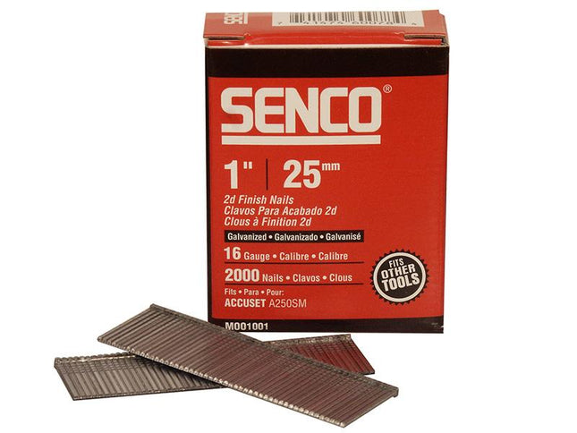 SENCO Straight Brad Nails Galvanised 16G X 25Mm Pack Of 2000