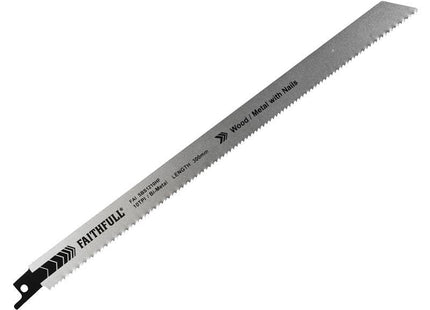 Faithfull S1120Hf Bi-Metal Sabre Saw Blade Demolition 300Mm 10 Tpi (Pack 5)