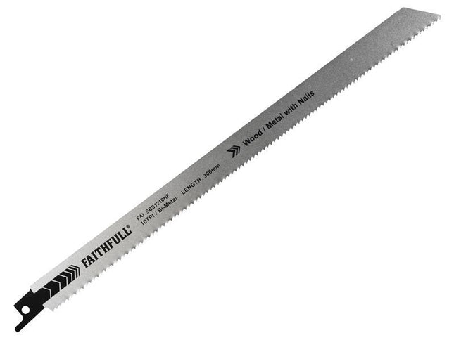 Faithfull S1120Hf Bi-Metal Sabre Saw Blade Demolition 300Mm 10 Tpi (Pack 5)