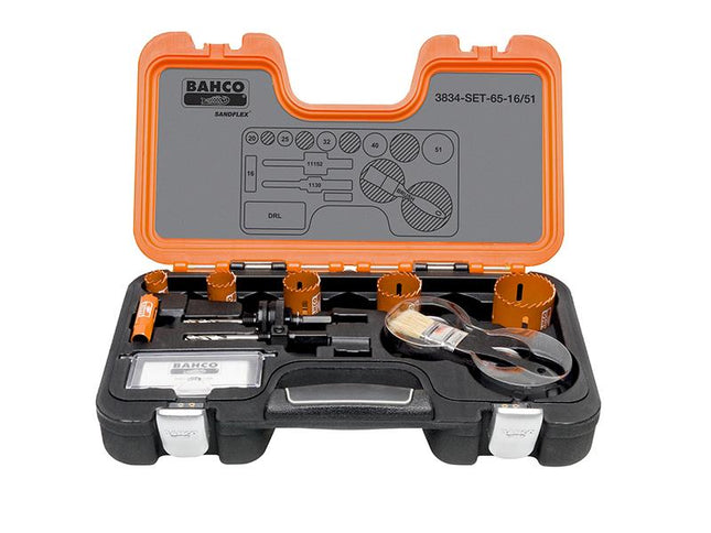 Bahco Professional Holesaw Set 3834 16/51 Sizes: 16-51Mm