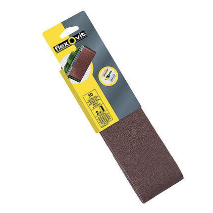 Flexovit Cloth Sanding Belts 533 X 75Mm 50G Coarse (Pack Of 2)