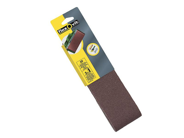 Flexovit Cloth Sanding Belts 533 X 75Mm 50G Coarse (Pack Of 2)