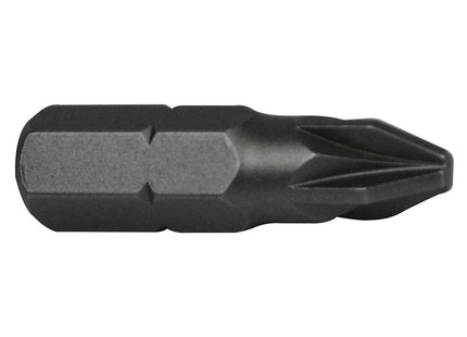 Faithfull Pozi S2 Grade Steel Screwdriver Bits Pz2 X 25Mm (Pack 3)