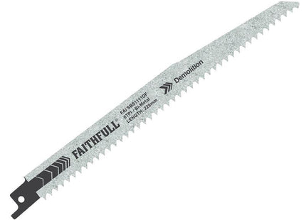 Faithfull S1111Df Bi-Metal Sabre Saw Blade Demolition 228Mm 6 Tpi (Pack Of 5)