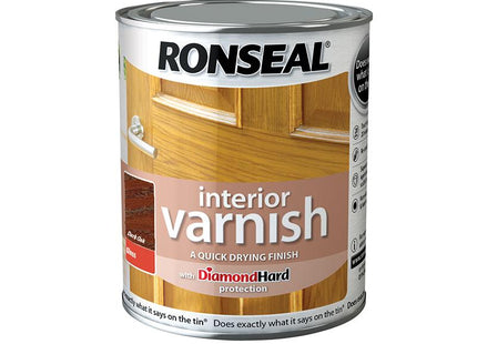 Ronseal Interior Varnish Quick Dry Gloss Dark Oak 250Ml