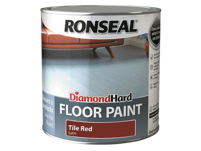 Ronseal Diamond Hard Floor Paint Tile Red 2.5 Litre