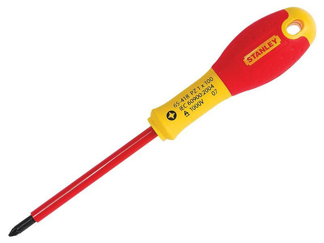 Stanley Tools Fatmax Vde Insulated Screwdriver Pozidriv Tip Pz1 X 100Mm