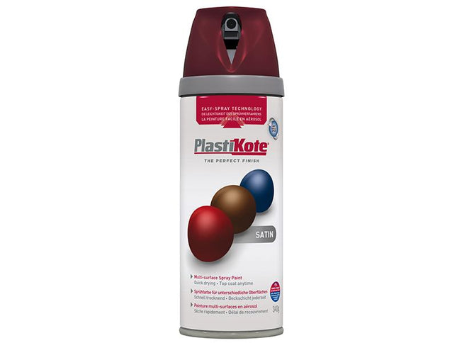 Plastikote Twist & Spray Satin Wine Red 400Ml