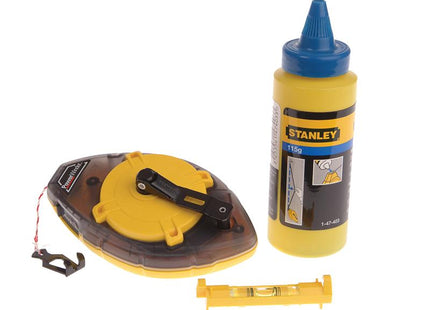 Stanley Tools Power Winder Chalk Line 30M  Chalk & Level