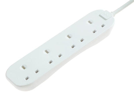 Masterplug Extension Lead 240 Volt 4 Gang 13 Amp White 5 Metre