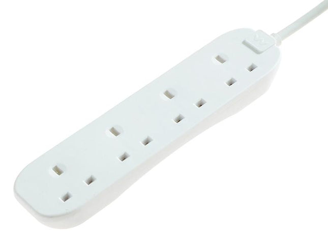 Masterplug Extension Lead 240 Volt 4 Gang 13 Amp White 5 Metre