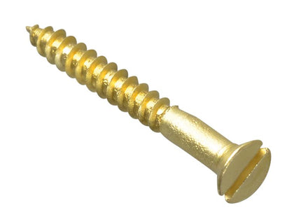 Forgefix Wood Screw Slotted Csk Brass 1In X 4 Forge Pack 35