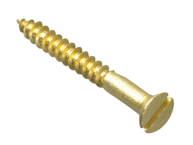 Forgefix Wood Screw Slotted Csk Brass 1In X 4 Forge Pack 35