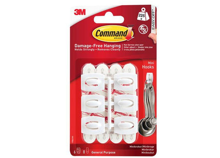 White Mini Hooks (Pack 6)