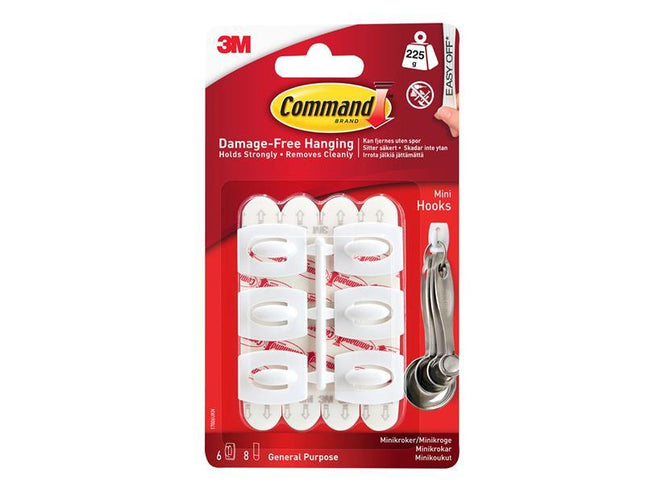 White Mini Hooks (Pack 6)