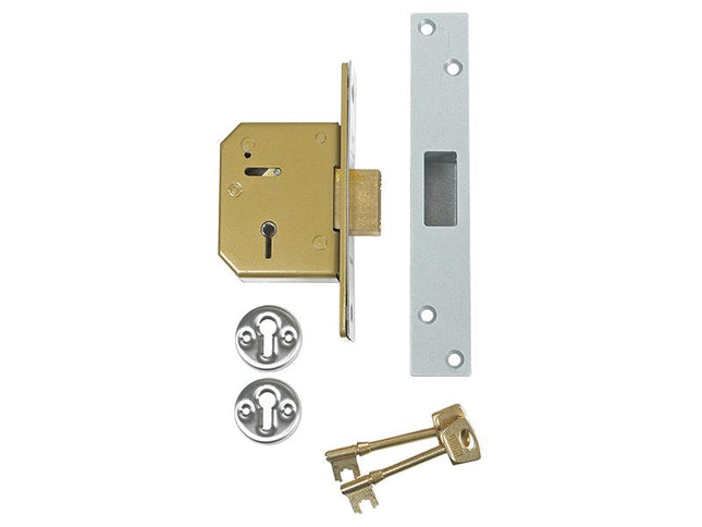 Union 3G115 C Series 5 Lever Deadlock 67Mm 2.5In Satin Brass