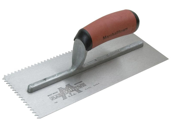 Marshalltown M701Sd V 3/16In Notched Trowel Durasoft Handle 11 X 4.1/2In