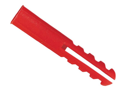 Rawlplug Red Plastic Plugs Screw Size No.6-12 (10 X Card 100)