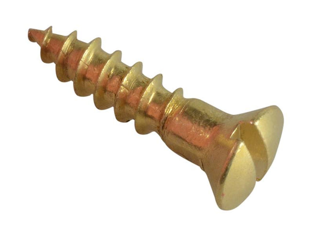 Forgefix Wood Screw Slotted Raised Head St Solid Brass 5/8In X 6 Forge Pack 25