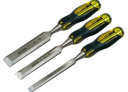 Stanley Tools Fatmax Bevel Edge Chisel With Thru Tang Set Of 3