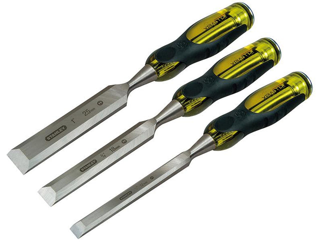 Stanley Tools Fatmax Bevel Edge Chisel With Thru Tang Set Of 3