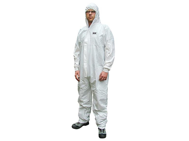 Scan Chemical Splash Resistant Disposable Coverall White Type 5/6 Xxl (45-49In)