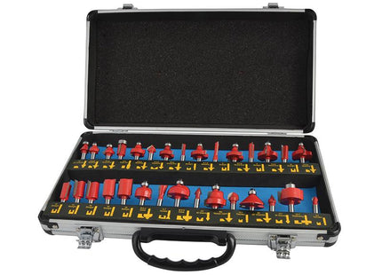 Faithfull Router Bit Set Of 30 Tct 1/4In Shank
