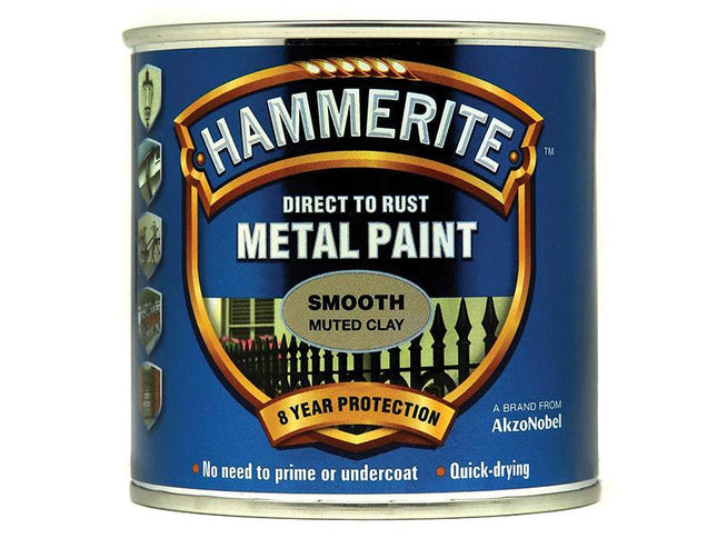 Hammerite Direct To Rust Smooth Finish Metal Paint Muted Clay 250Ml