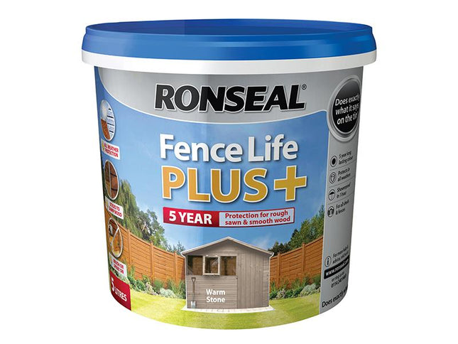 Ronseal Fence Life Plus+ Warm Stone 5 Litre