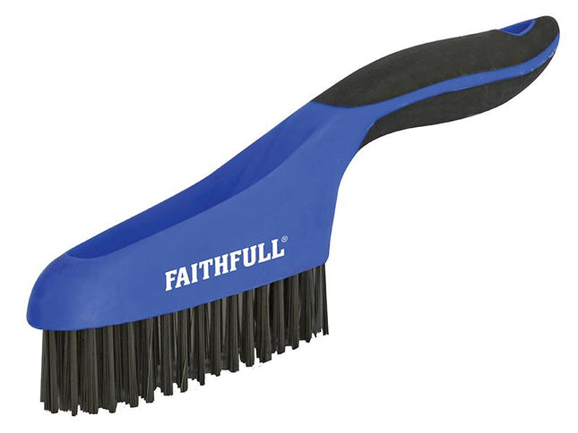 Faithfull Scratch Brush Soft Grip 4 X 16 Row Steel