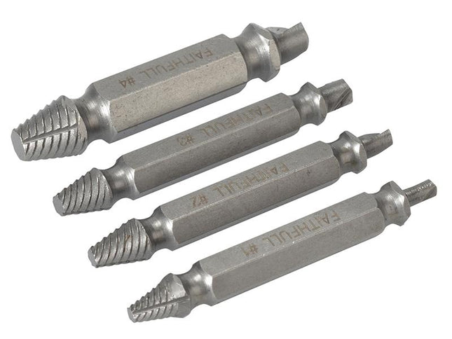 Faithfull Screw Extractor Set  4 Piece