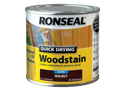 Ronseal Quick Drying Woodstain Satin Smoked Walnut 250Ml