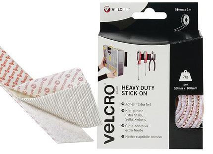 Velcro Brand Velcro Brand Heavy-Duty Stick On Tape 50Mm X 1M White