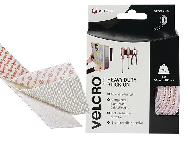 Velcro Brand Velcro Brand Heavy-Duty Stick On Tape 50Mm X 1M White