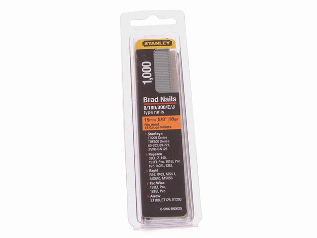 Stanley Tools Swkbn Brad Nail 15Mm Swkbn062 Pack 1000