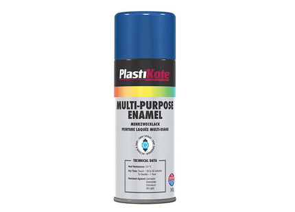 Plastikote Multi Purpose Enamel Spray Paint Gloss Blue 400Ml
