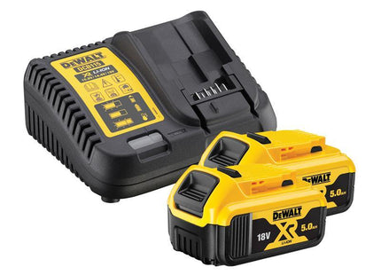 DEWALT DCB184B2C XR Charger & Battery Set 18V 2 x 5.0Ah Li-ion