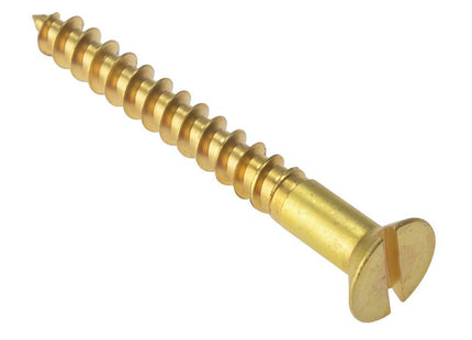 Forgefix Wood Screw Slotted Csk Solid Brass 2.1/2In X 12 Box 100