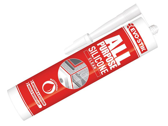 Evo-Stik 112896 All Purpose Flex Silicone Sealant Clear C20