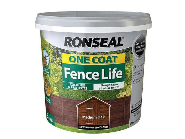 Ronseal One Coat Fence Life Medium Oak 5 Litre